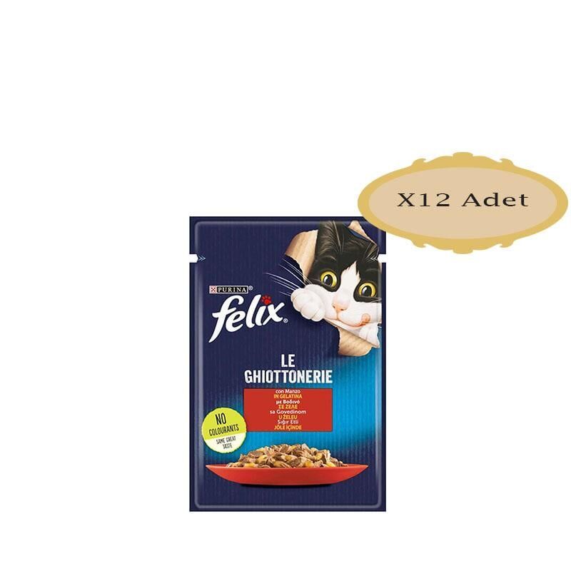 Felix Sığır Etli Pouch Yaş Kedi Maması 85 Gr X 12