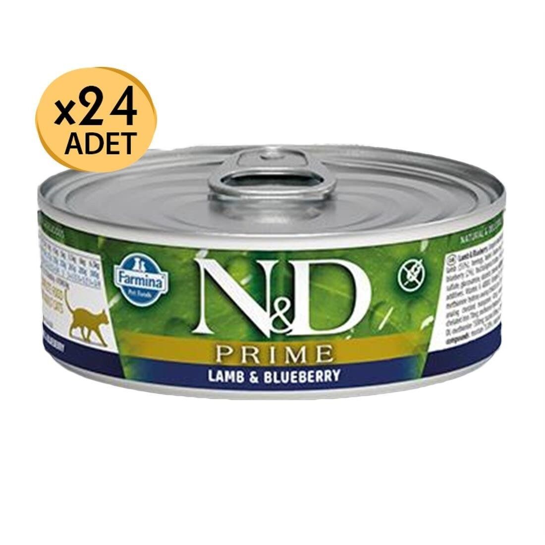 N&D Kuzu&Yaban Mersinli Kedi Konserve 80g 24 Adet