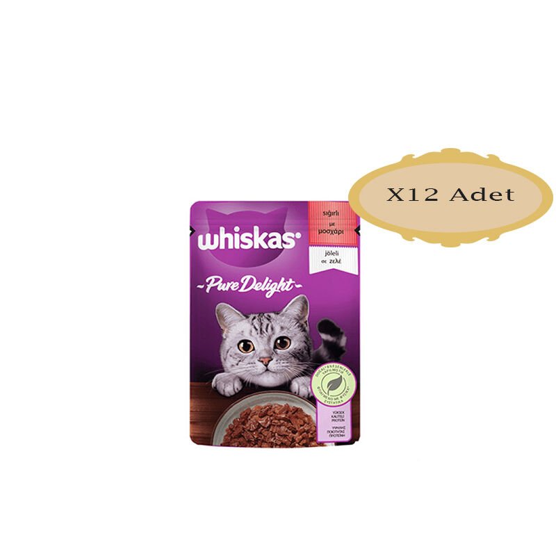 Whiskas Pouch  Jöle İçinde Sığır Etli Yetişkin Kedi Konservesi 85 Gr X12 Adet