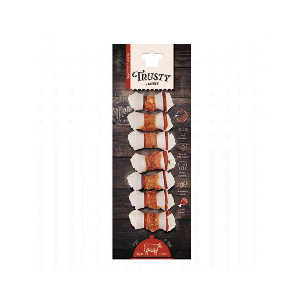 M-Pets Trusty Extra Beef Düğümlü Kemik 7li 105gr/6,4cm