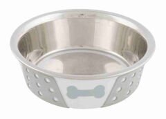 Trixie Köpek Mama Su Kabı, Paslanmaz Çelik 0,75lt/ø 17 cm, Beyaz/GRİ