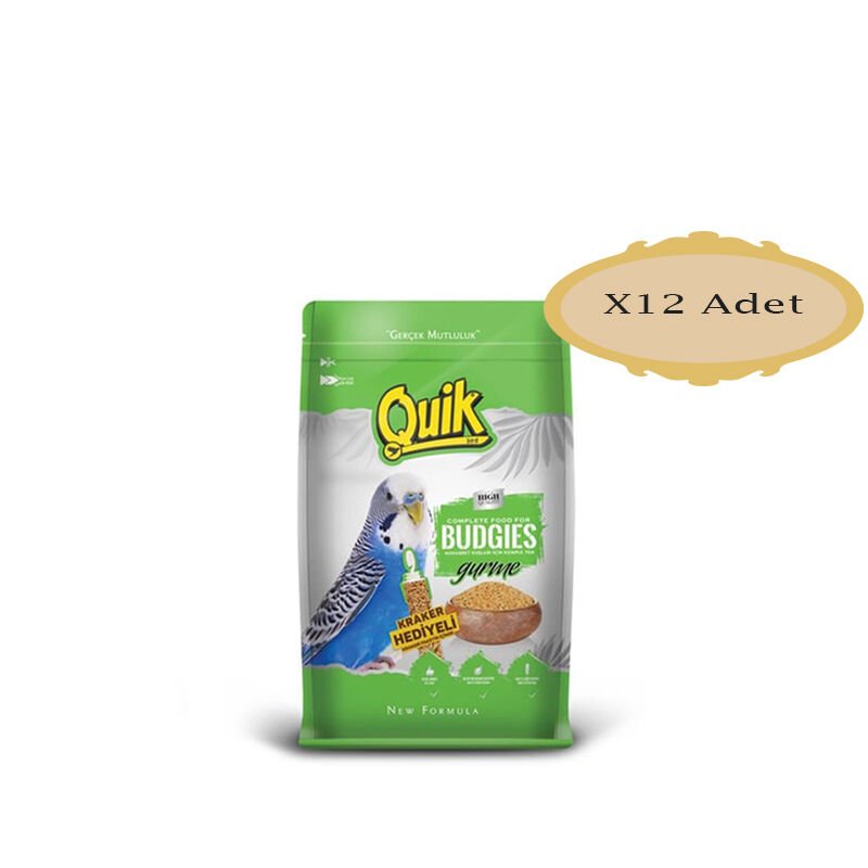 Quik Gurme Muhabbet Kuşu Yemi 500 gr x 12 Adet