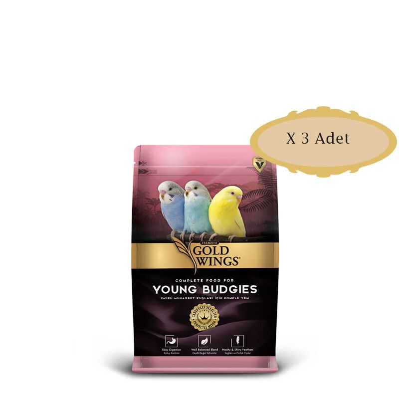 Gold Wings Premium Yavru Muhabbet Kuşu Yemi 1 Kg X 3 Adet