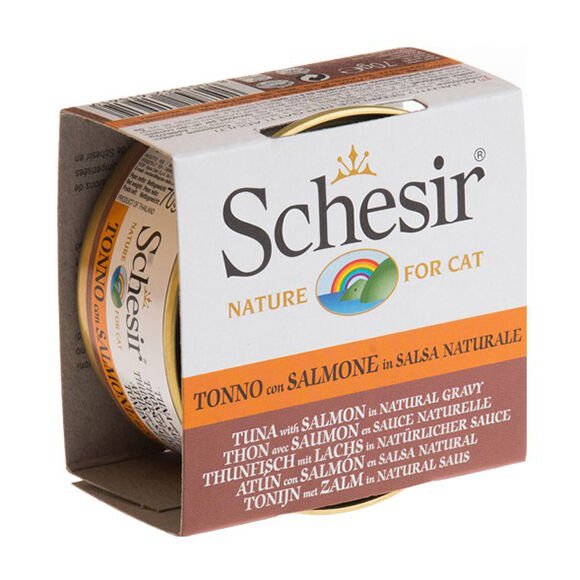 Schesir Broth Naturel Doğal Et Soslu Ton ve Somonlu Kedi Konseve 70 gr