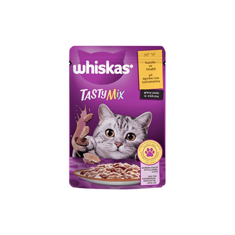 Whiskas TastyMix Sos İçinde Kuzulu ve Hindili Yetişkin Kedi  Pouch 85 Gr