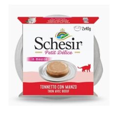 Schesir Petit Delice Ton Balıklı ve Sığır Etli Yetişkin Kedi Konservesi 40g