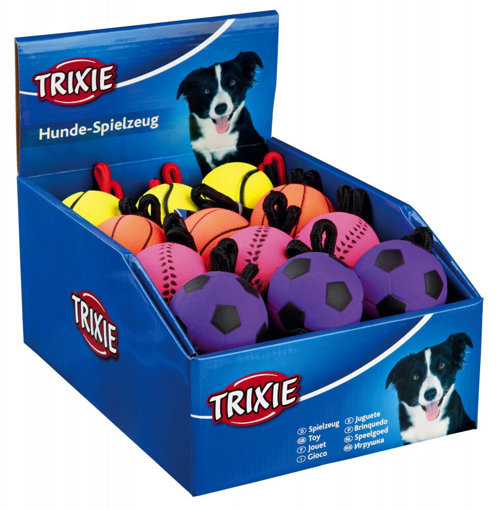 Trixie Köpek İpli Fosforlu Kauçuk Top, Ø6 Cm/30 Cm