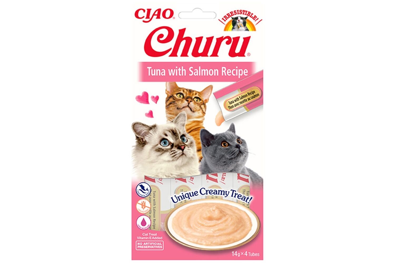 Ciao Churu Cream Ton Balıklı ve Somonlu Kedi Ödül Kreması 4 x 14 Gr