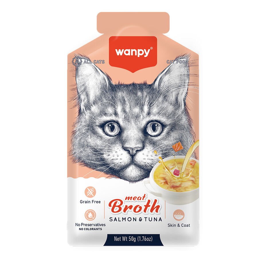 Wanpy Kediler için Somon & Ton Balığı Eti Çorbası 50 G