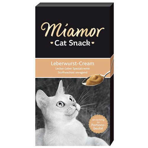 Miamor Cream Ciğerli Tamamlayıcı Ek Besin ve Kedi Ödülü 6x15 Gr