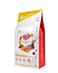 Natura LowGrain Sterilised Cat Food with Salmon,Anchovy&Cranberry 10kg