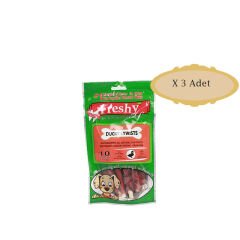 Freshy Ördek Kaplı Burgu Köpek Ödülü 90 Gr 10Lu X 3 Adet