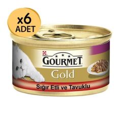 Gourmet Gold Sığır&Tavuk Kedi Konservesi 85g x6 Adet