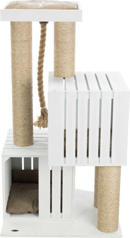 Trixie Kedi Tırmalama ve Oyun Evi, 114cm, Beyaz/ Kum Beji